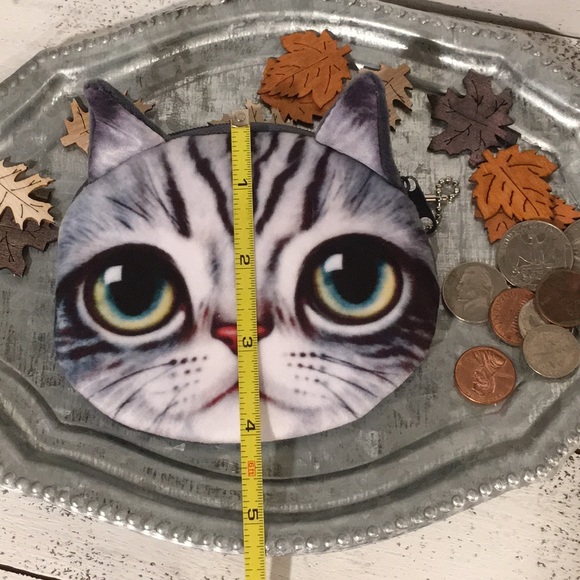 Grey Kitty Cat Coin Purse - Picture 7 of 7